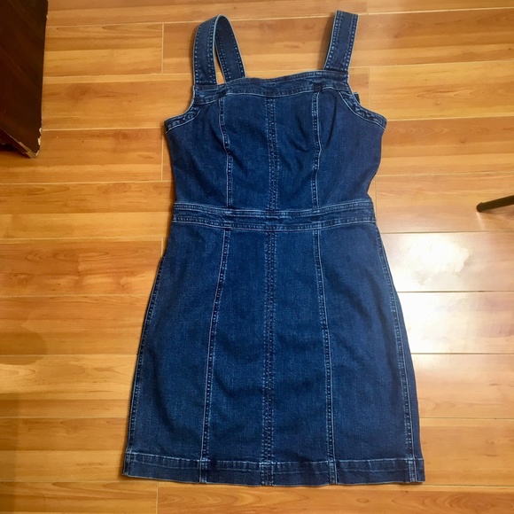 MADEWELL Denim Apron Bow Back Dress 10 Sundress - Picture 1 of 4